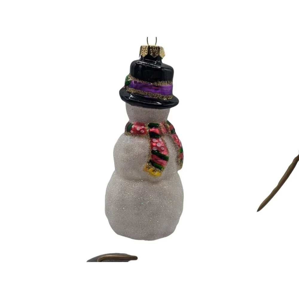 Margaret Cobane Original Designs Snowman Glass Ornament